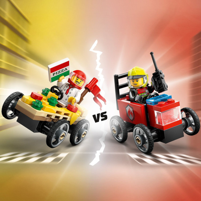 60458 Pizza-auto vastaan  paloauto – kilpa-autopakkaus