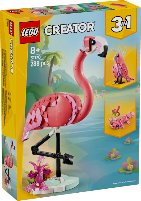 31170 Villieläimet: vaaleanpunainen flamingo