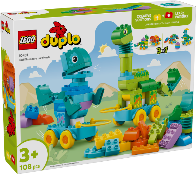 10451 Dinosauruksia pyörien päällä – 3in1-setti